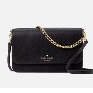 New Kate Spade Madison Medium Flap Convertible Crossbody Black
